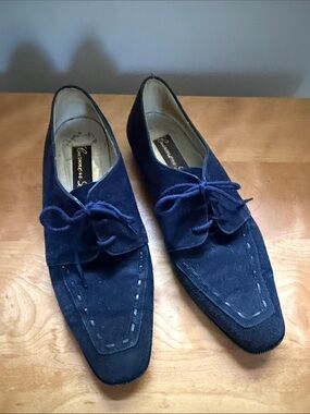 Women’s Navy Suede Lace Slip-On Loafers